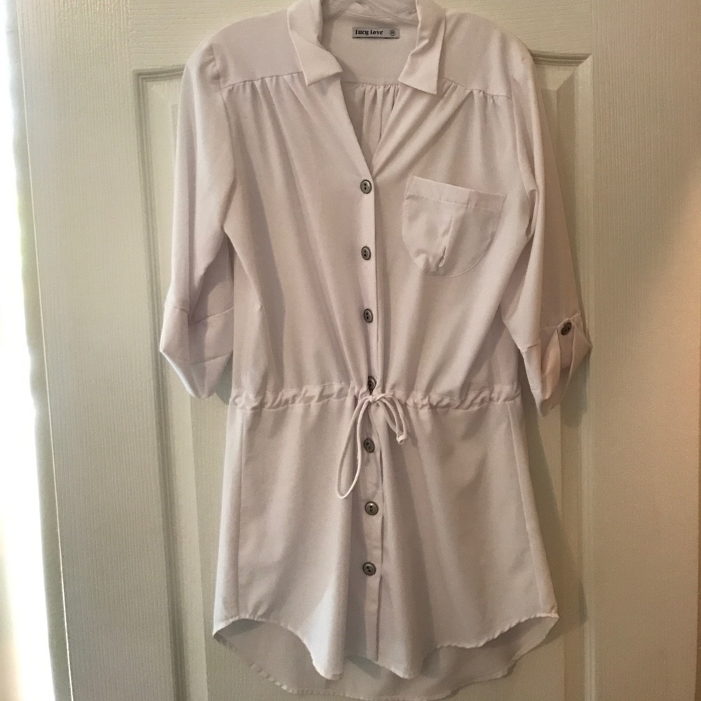 Lucy Love White Shirt Dress & Swim Cover Up